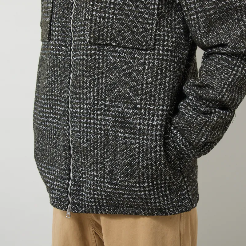 Anerkjendt Akhanky Wool Check Overshirt Forest Night-6