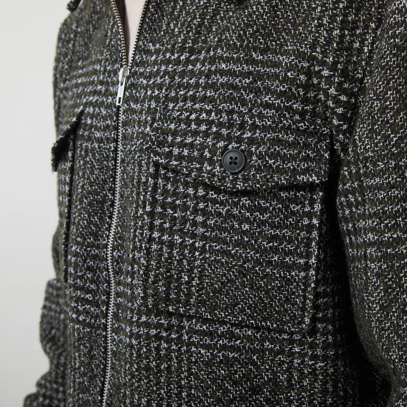 Anerkjendt Akhanky Wool Check Overshirt Forest Night-4