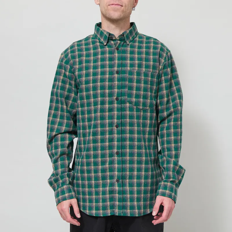 Anerkjendt Akleif Check Shirt Hunter Green