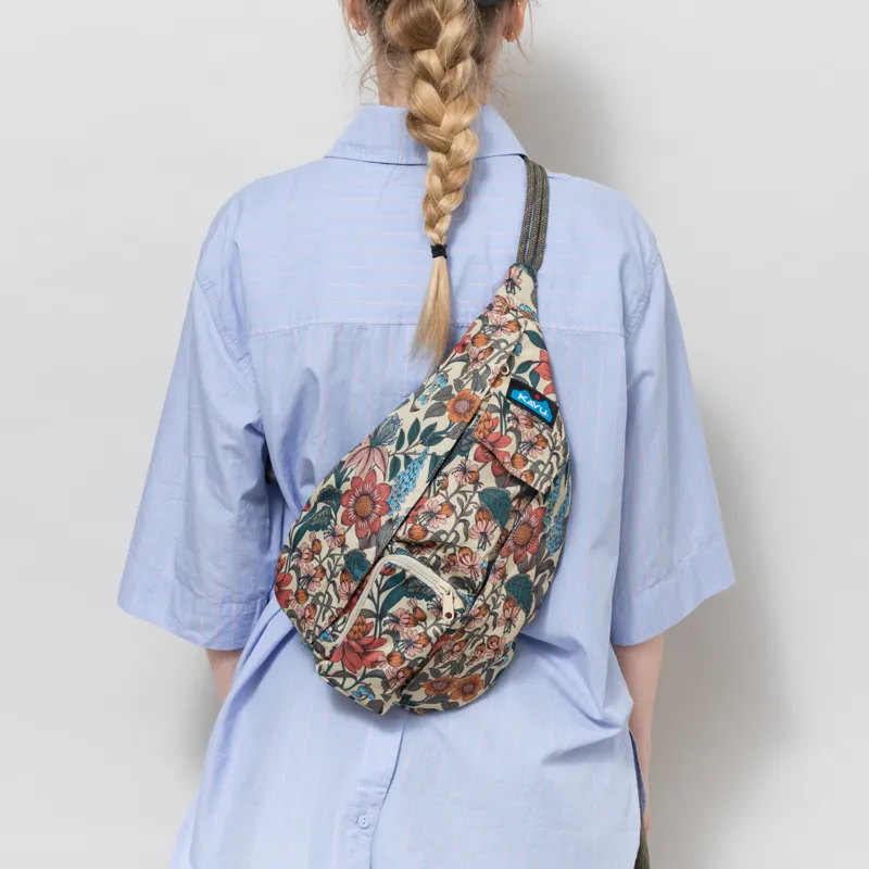 Kavu Womens Mini Rope Sling Bag Flower Field