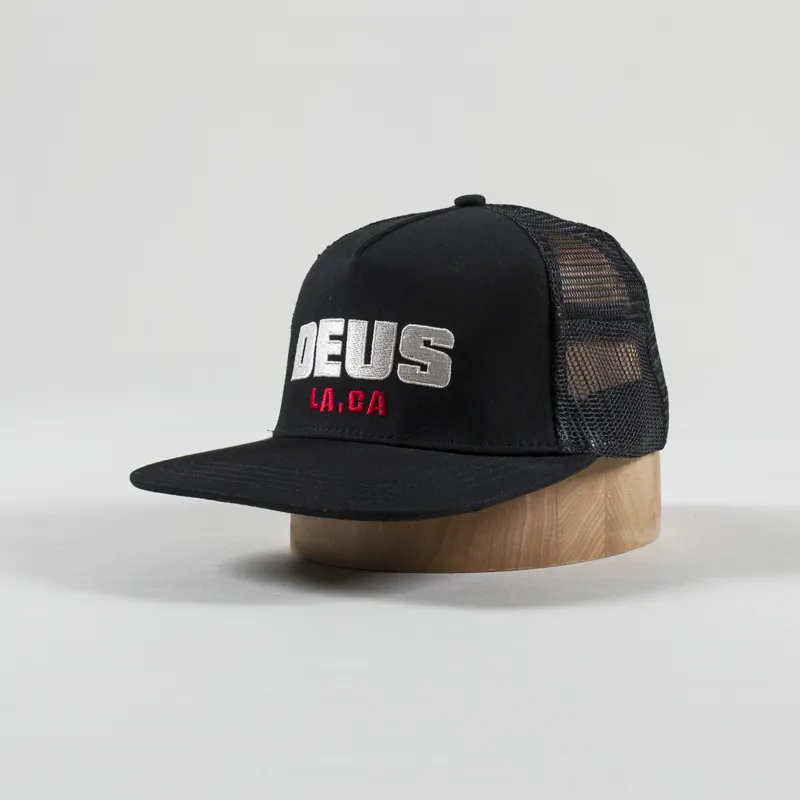 Deus Ex Machina Mens Embroidered Akin Trucker Cap Hat Black