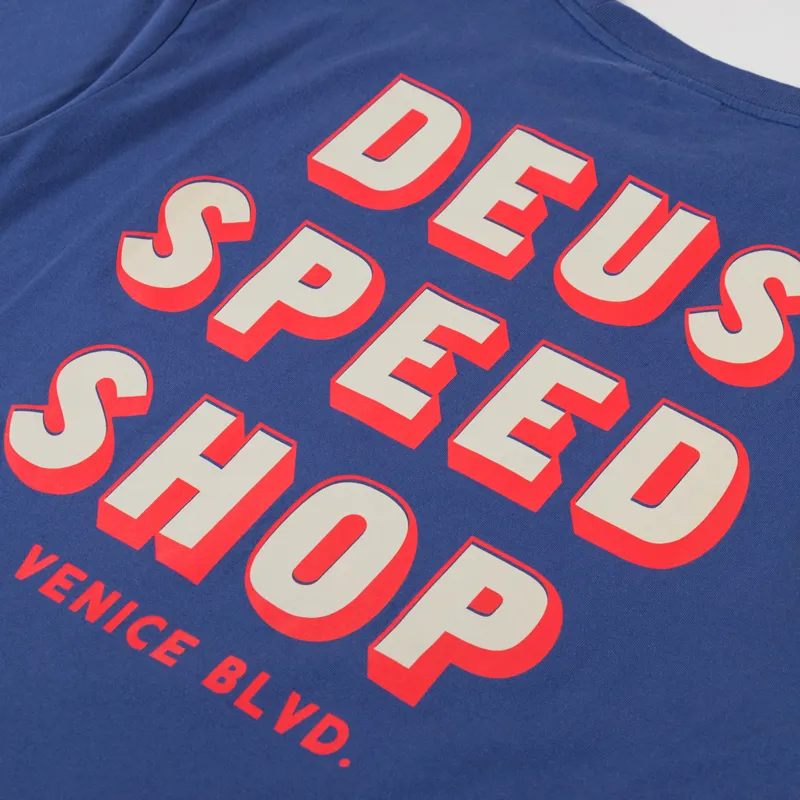 Deus Ex Machina Gaucho T Shirt Mechanic Blue-5