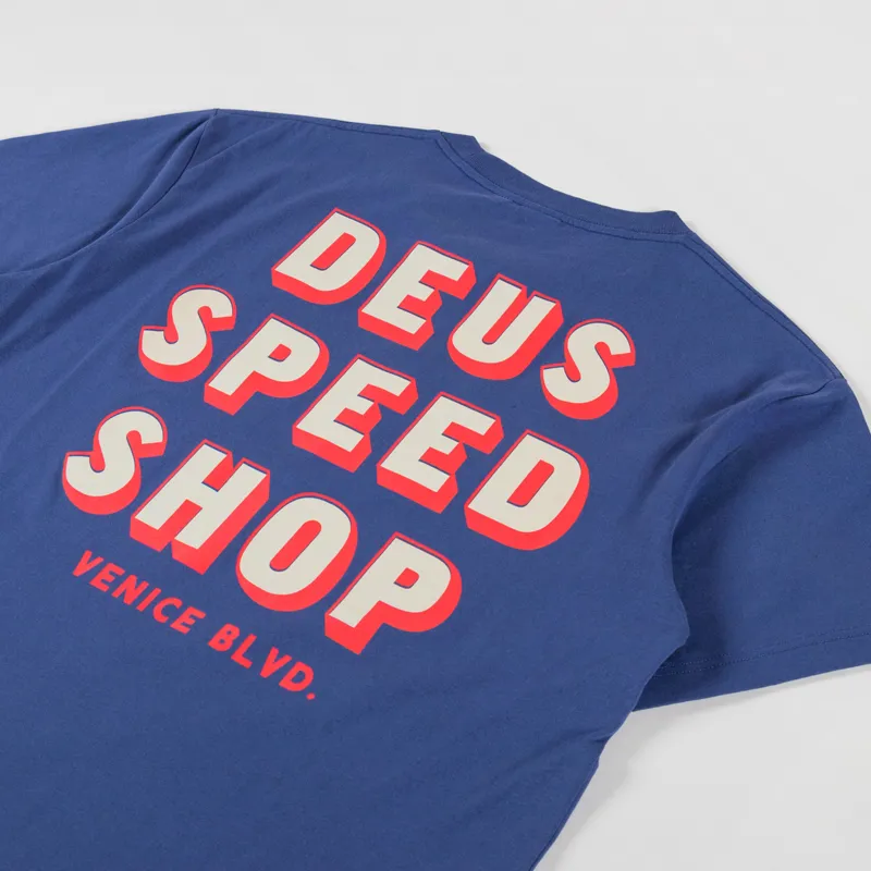 Deus Ex Machina Gaucho T Shirt Mechanic Blue-4