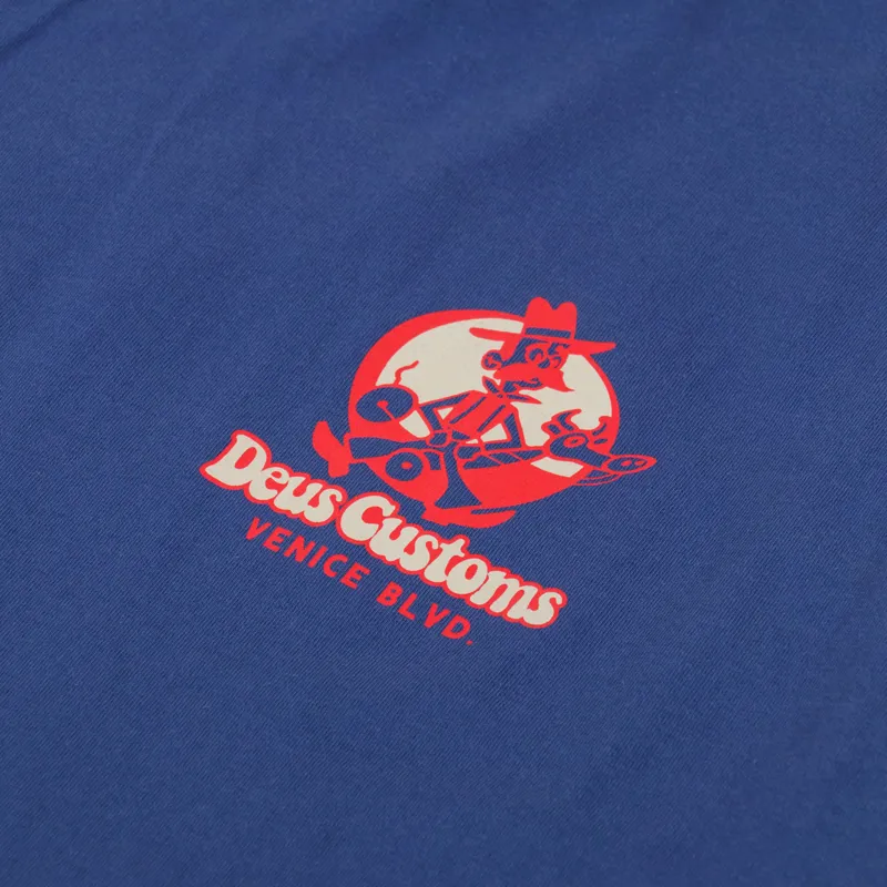 Deus Ex Machina Gaucho T Shirt Mechanic Blue-3