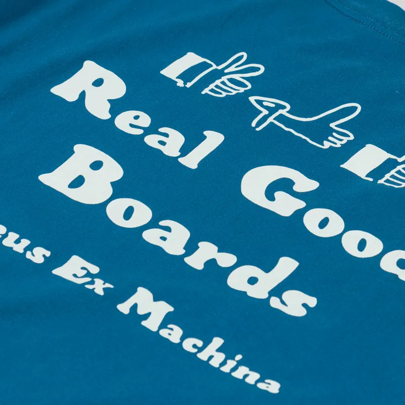 Deus Ex Machina Real Good T Shirt Moroccan Blue-5