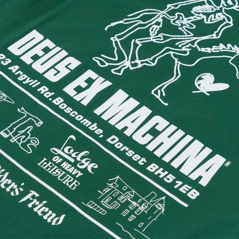 Deus Ex Machina Boscombe Address T Shirt Hillside Green-5