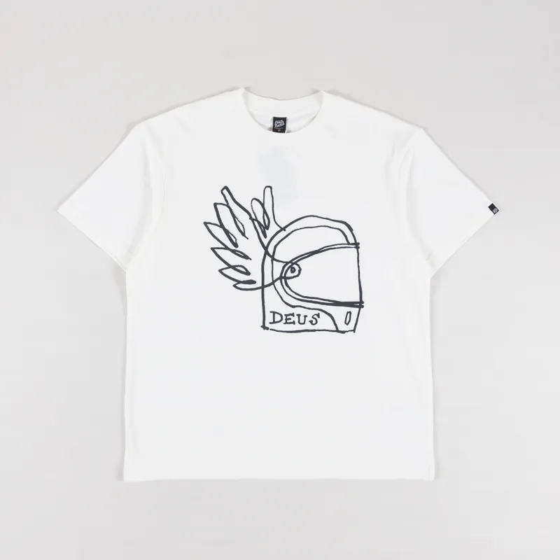 Deus Ex Machina Helmet T Shirt Vintage White