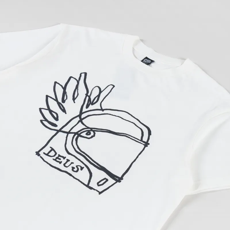 Deus Ex Machina Helmet T Shirt Vintage White-1