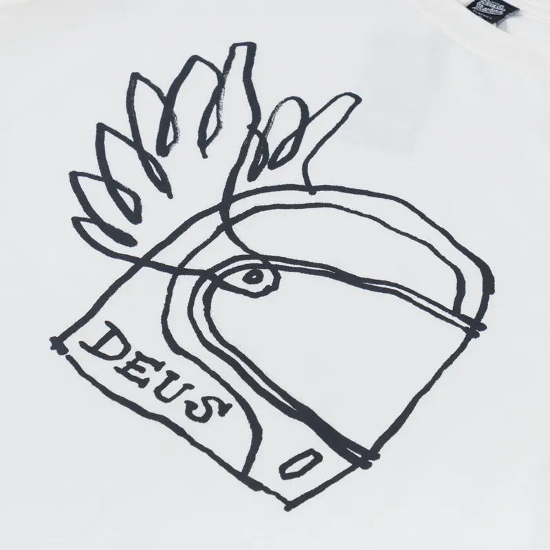 Deus Ex Machina Helmet T Shirt Vintage White-2