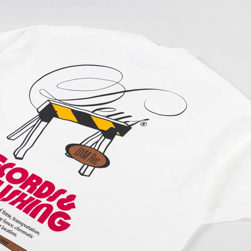 Deus Ex Machina Caution T Shirt Vintage White-2