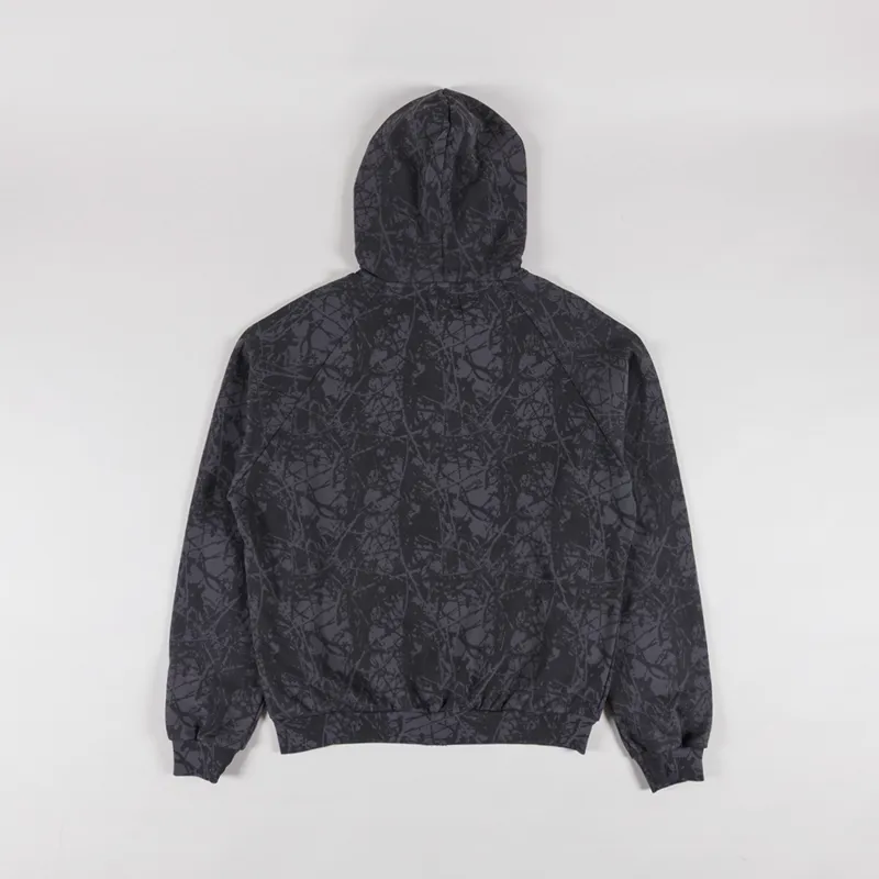 Butter Goods Woods Camo Zip-Thru Hood Washed Black-1