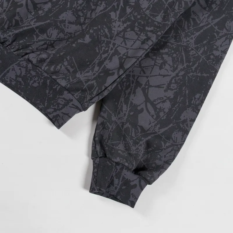 Butter Goods Woods Camo Zip-Thru Hood Washed Black-5