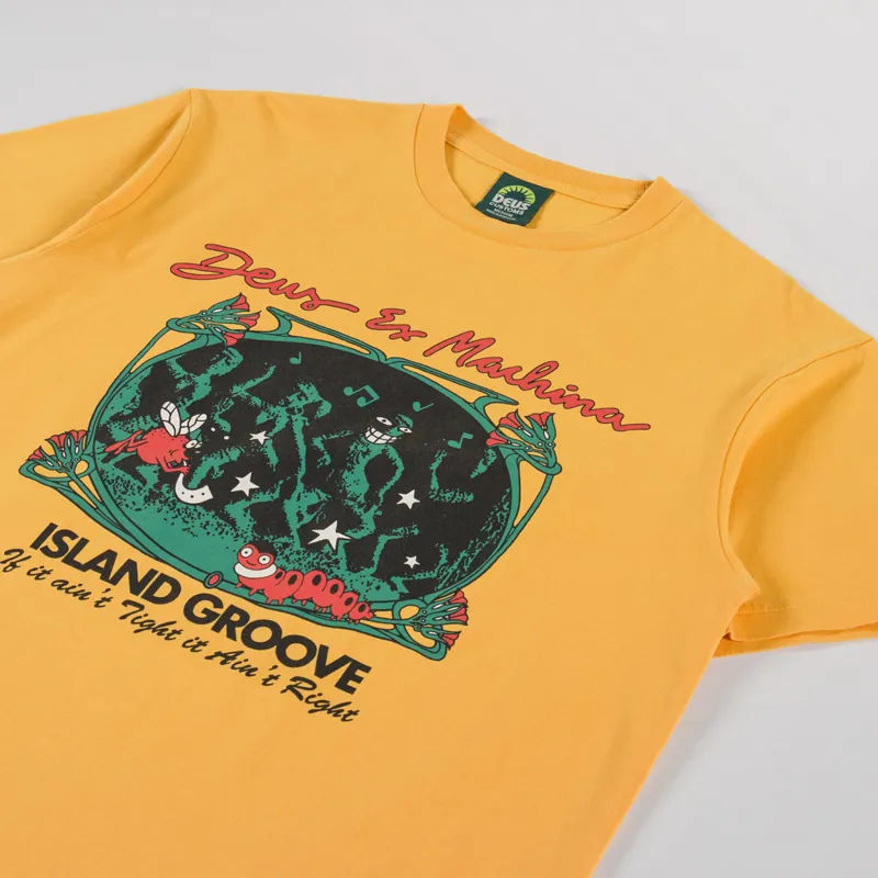 Deus Ex Machina Island Groove T Shirt Radiant Yellow-3