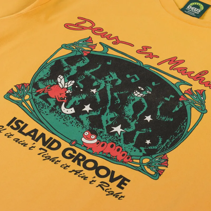 Deus Ex Machina Island Groove T Shirt Radiant Yellow-4