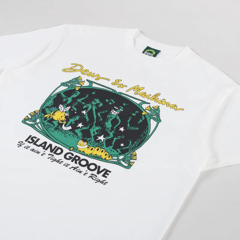 Deus Ex Machina Island Groove T Shirt Vintage White-3