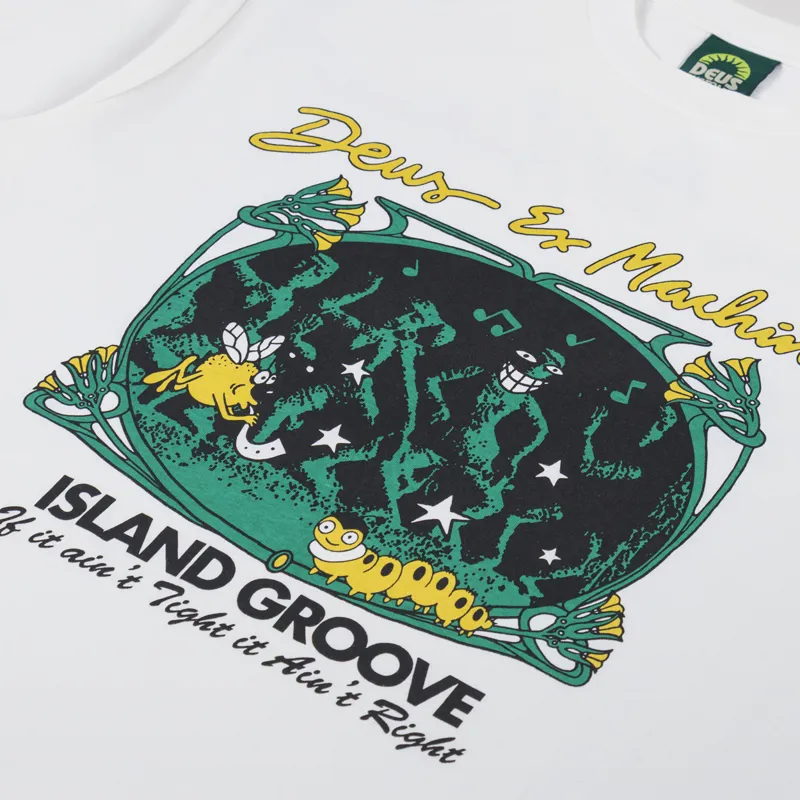 Deus Ex Machina Island Groove T Shirt Vintage White-4