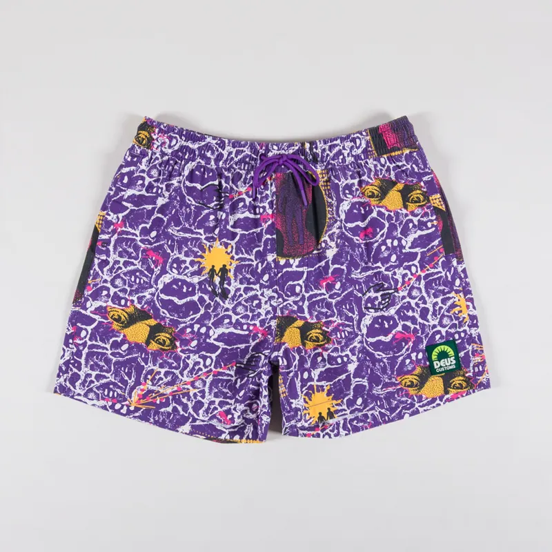 Deus Ex Machina Mens Printed Future History Boardshorts Violet