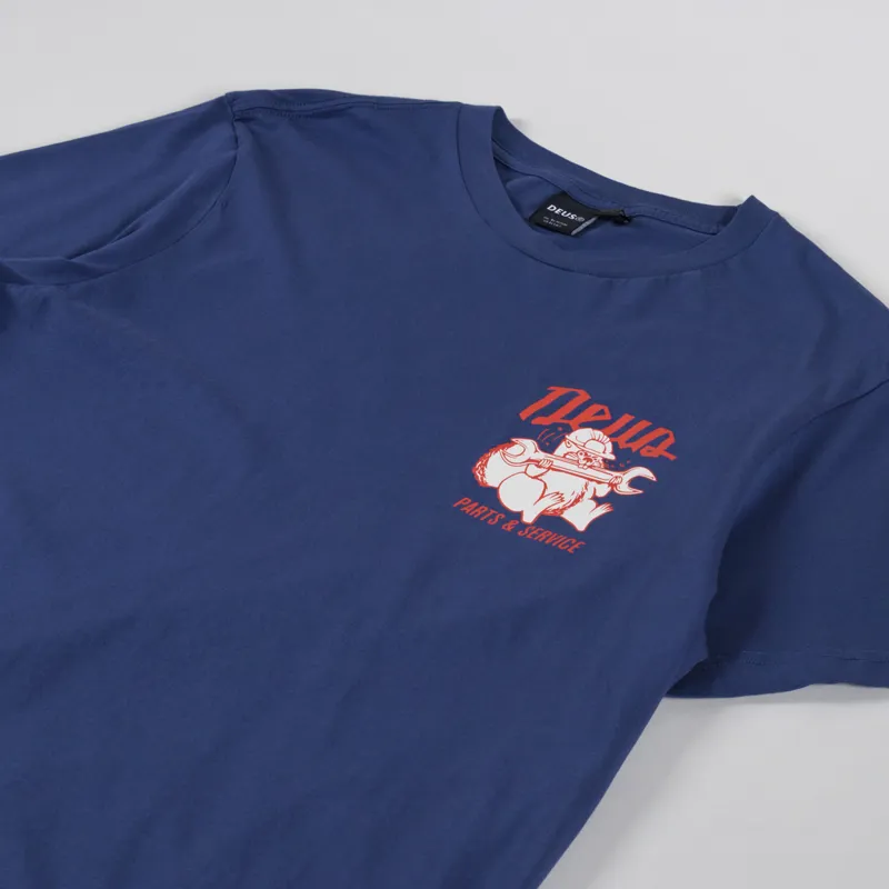 Deus Ex Machina Overbite T Shirt Mechanic Blue-3