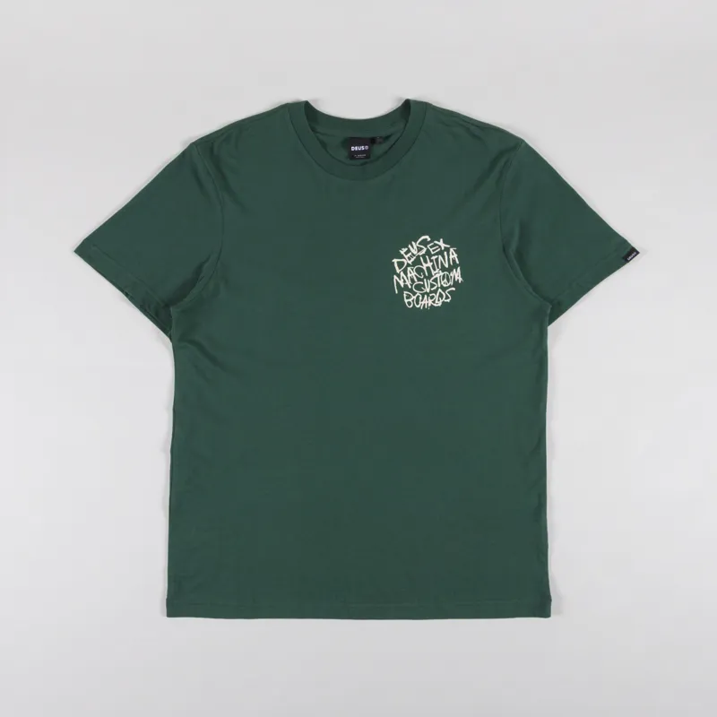 Deus Ex Machina Scrambler T Shirt Hunter Green-1
