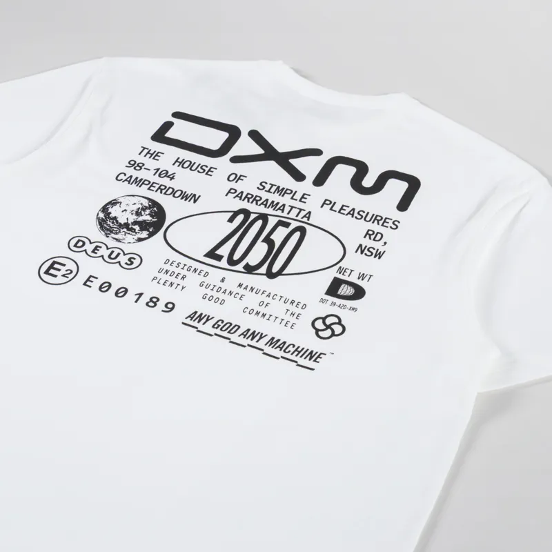 Deus Ex Machina Committee T Shirt Vintage White-2