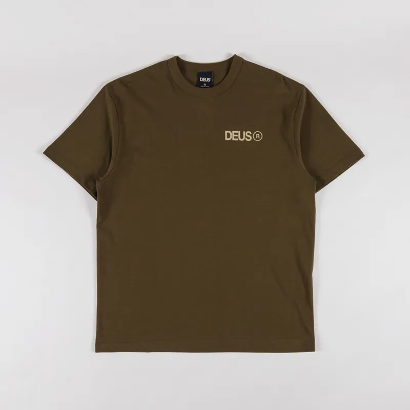 Deus Ex Machina Beams T Shirt Dark Olive-1