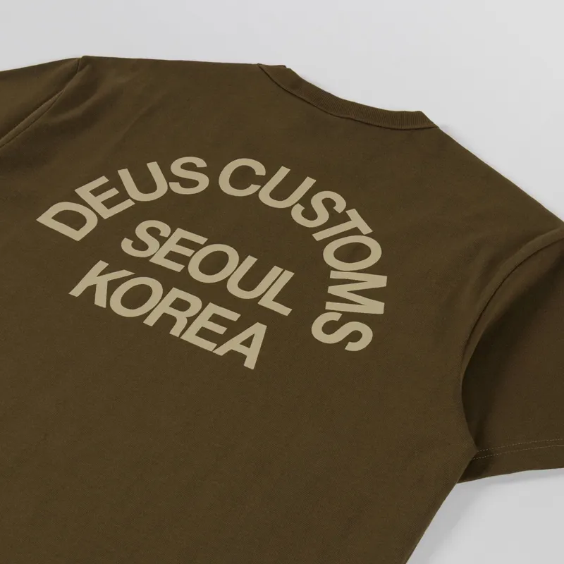 Deus Ex Machina Beams T Shirt Dark Olive-2