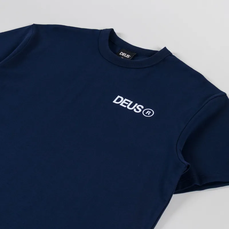 Deus Ex Machina Beams T Shirt Navy-3