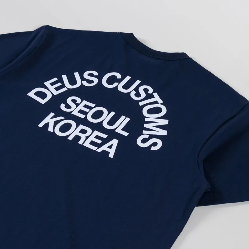 Deus Ex Machina Beams T Shirt Navy-2