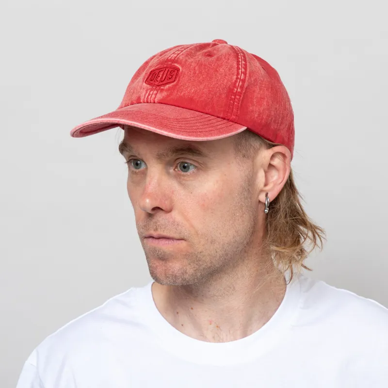 Deus Ex Machina Shield Garment Dyed Cap Lava Falls Red