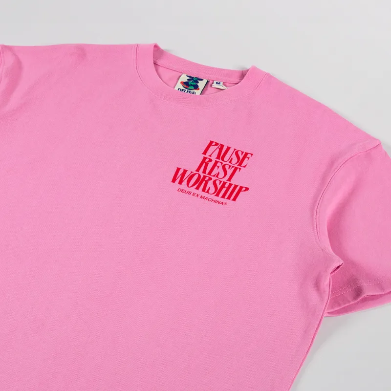 Deus Ex Machina Noise Complaint T Shirt Prism Pink-3