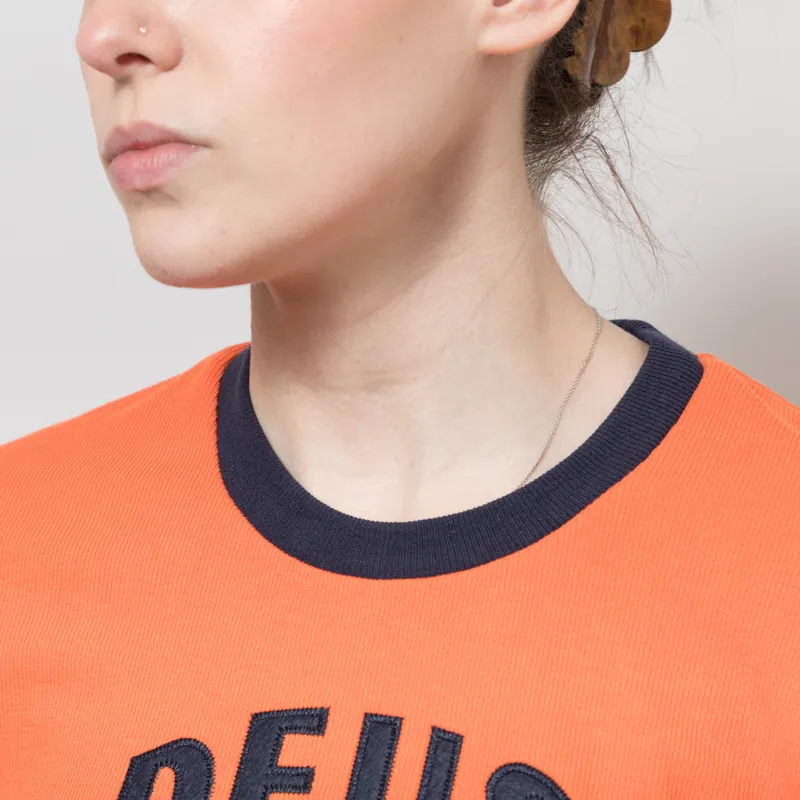 Deus Ex Machina Womens HeLeNe T Shirt Flame Orange-2