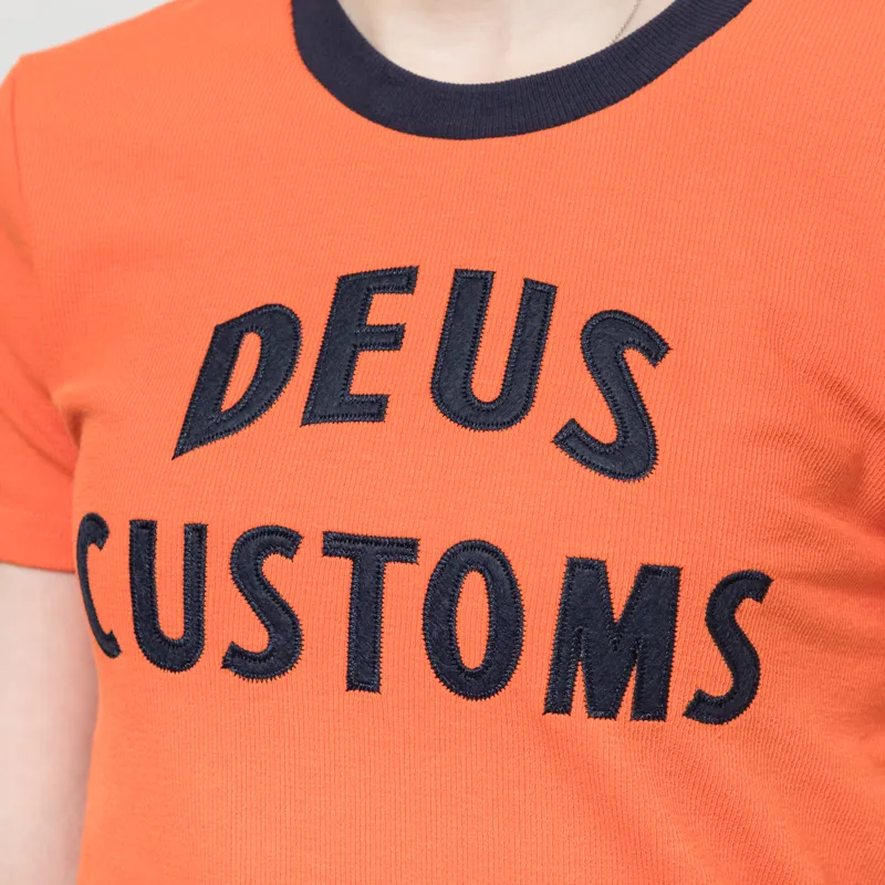 Deus Ex Machina Womens HeLeNe T Shirt Flame Orange-4