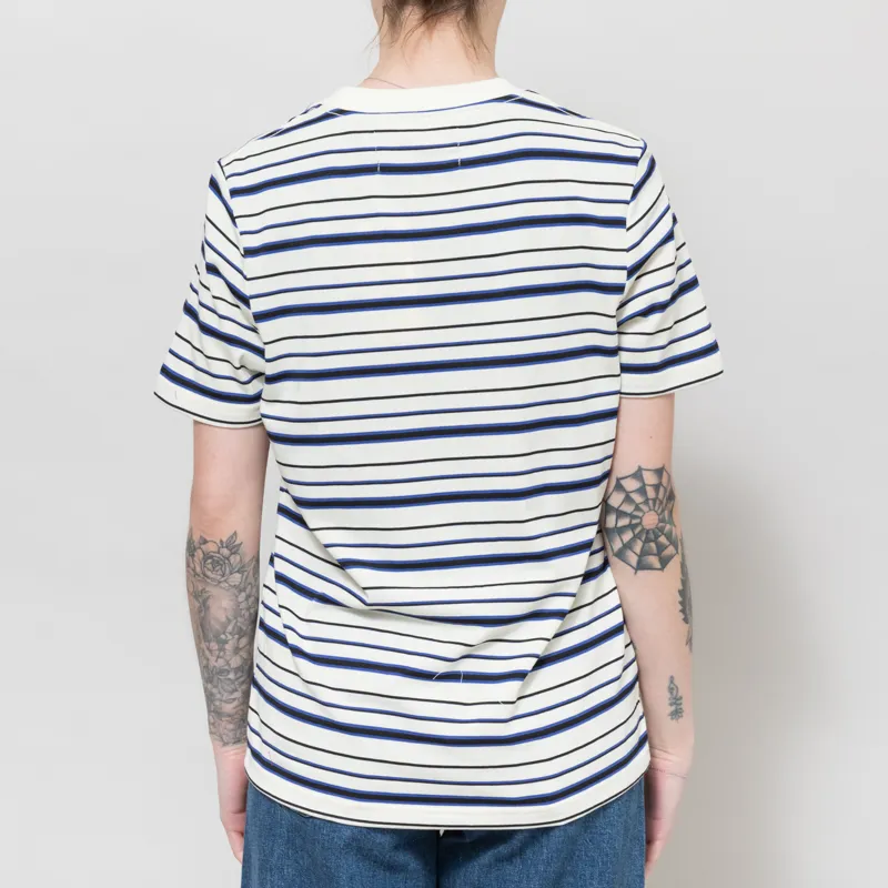 Deus Ex Machina Womens Pierre Stripe T Shirt Cream Blue-1