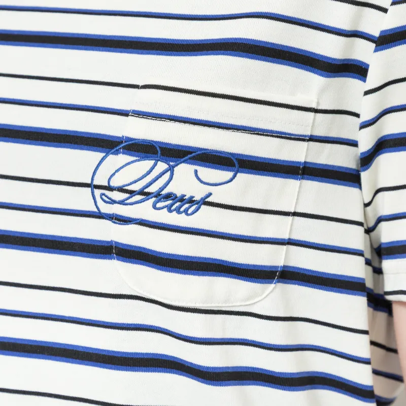 Deus Ex Machina Womens Pierre Stripe T Shirt Cream Blue-3