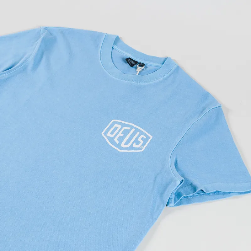 Deus Ex Machina Shield Garment Dyed T Shirt Blue-1