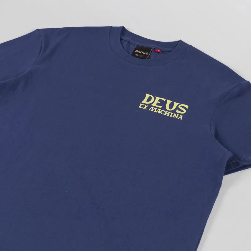 Deus Ex Machina Chinook T Shirt Mechanic Blue-3
