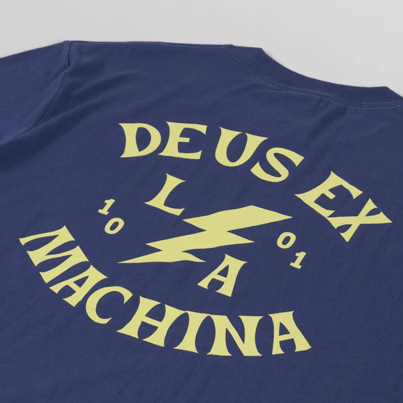 Deus Ex Machina Chinook T Shirt Mechanic Blue-4