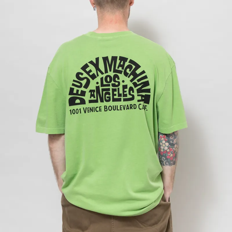 Deus Ex Machina Los Angeles Address T Shirt Parrot Green