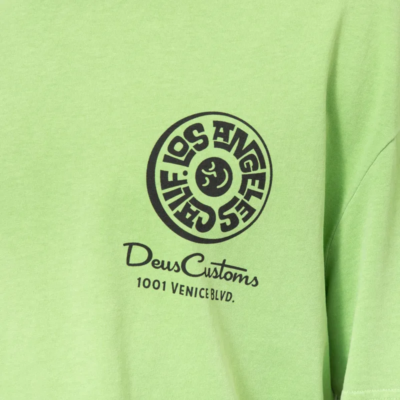 Deus Ex Machina Los Angeles Address T Shirt Parrot Green-7