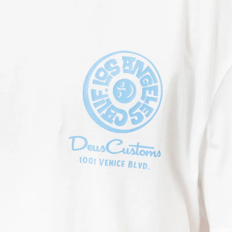 Deus Ex Machina Los Angeles Address T Shirt Vintage White-7