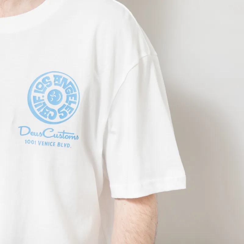 Deus Ex Machina Los Angeles Address T Shirt Vintage White-6