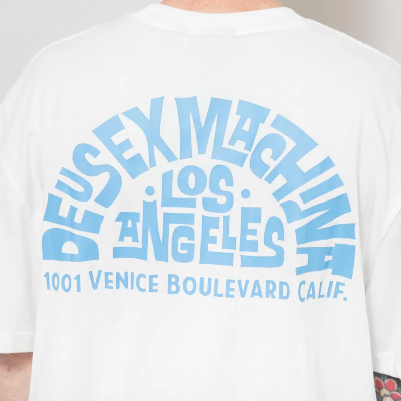Deus Ex Machina Los Angeles Address T Shirt Vintage White-5