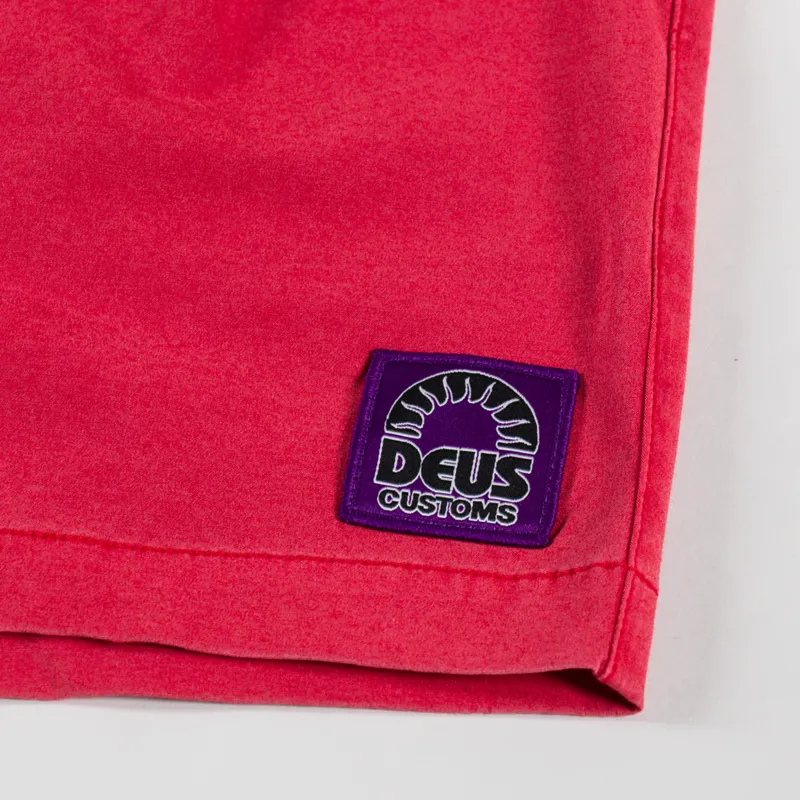 Deus Ex Machina Sandbar Garment Dyed Mesh Shorts Melon Red-8