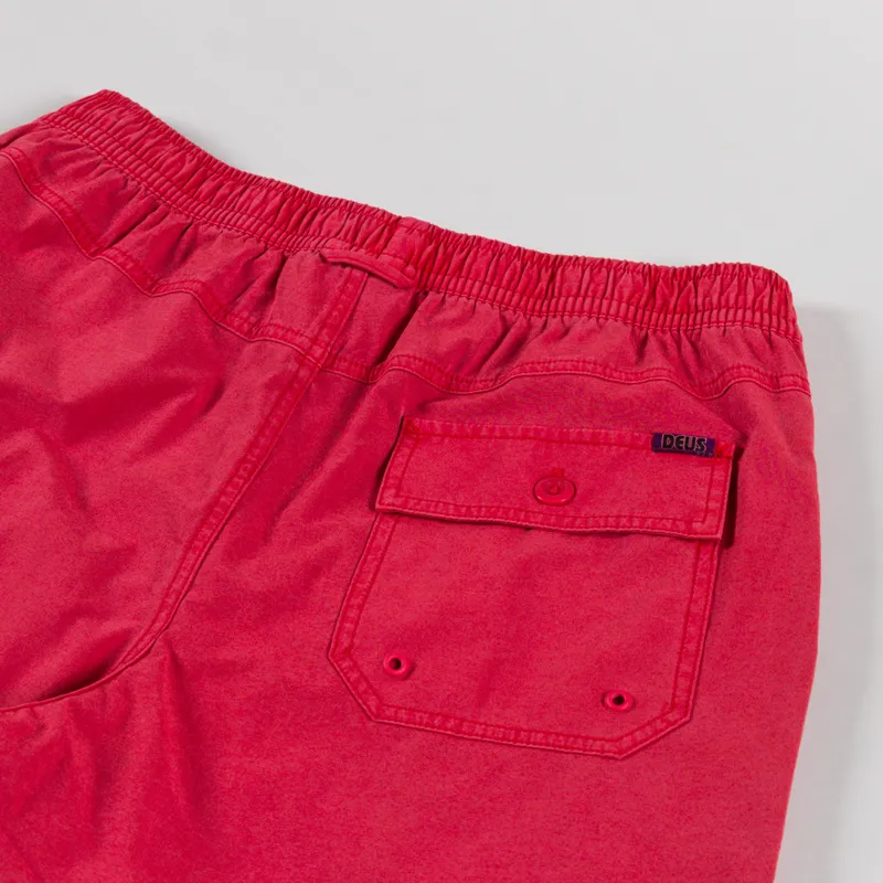 Deus Ex Machina Sandbar Garment Dyed Mesh Shorts Melon Red-4