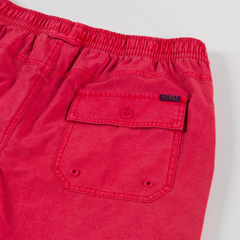 Deus Ex Machina Sandbar Garment Dyed Mesh Shorts Melon Red-7