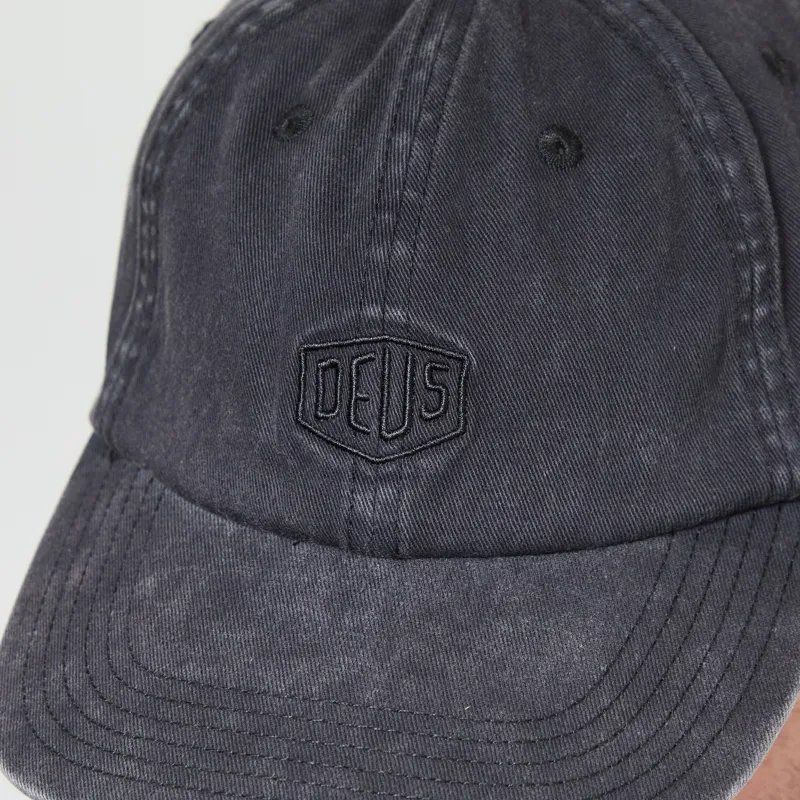 Deus Ex Machina Shield Garment Dyed Dad Cap Black-3