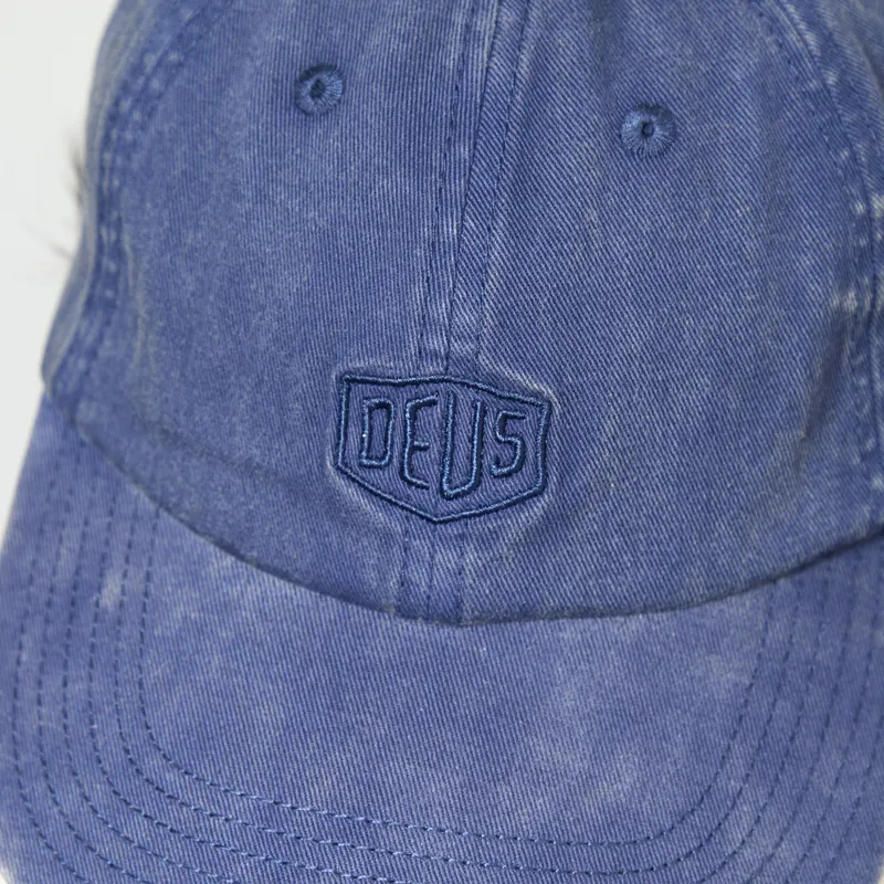 Deus Ex Machina Shield Garment Dyed Dad Cap Mechanic Blue-3