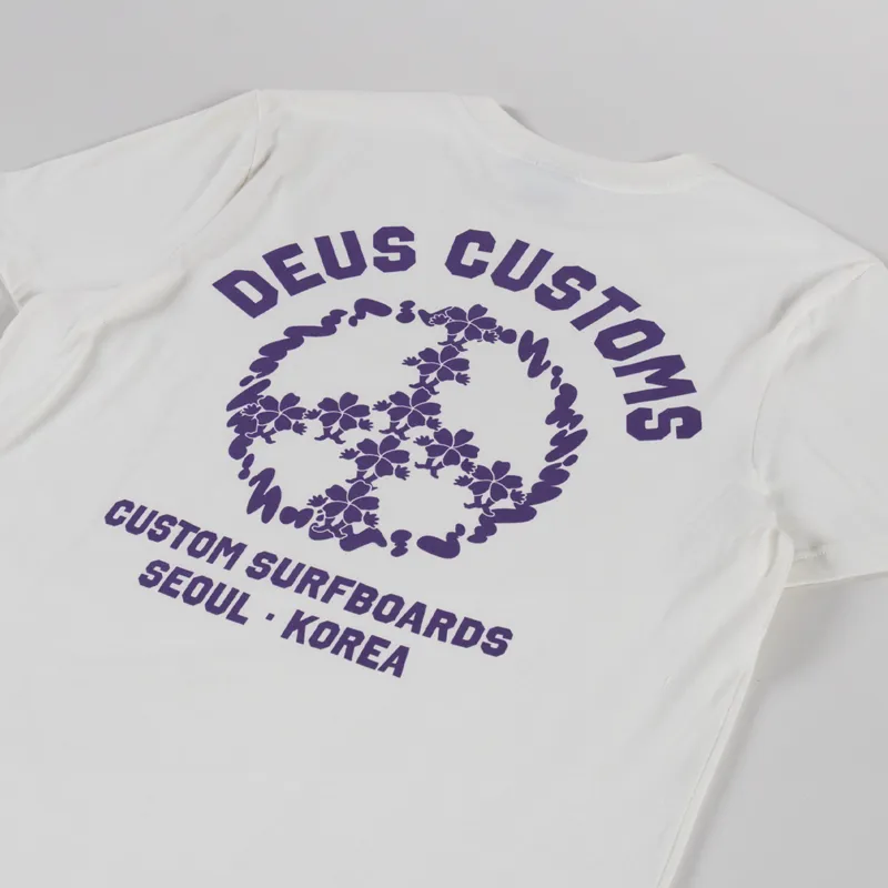 Deus Ex Machina Fancy Pansy T Shirt Vintage White-2