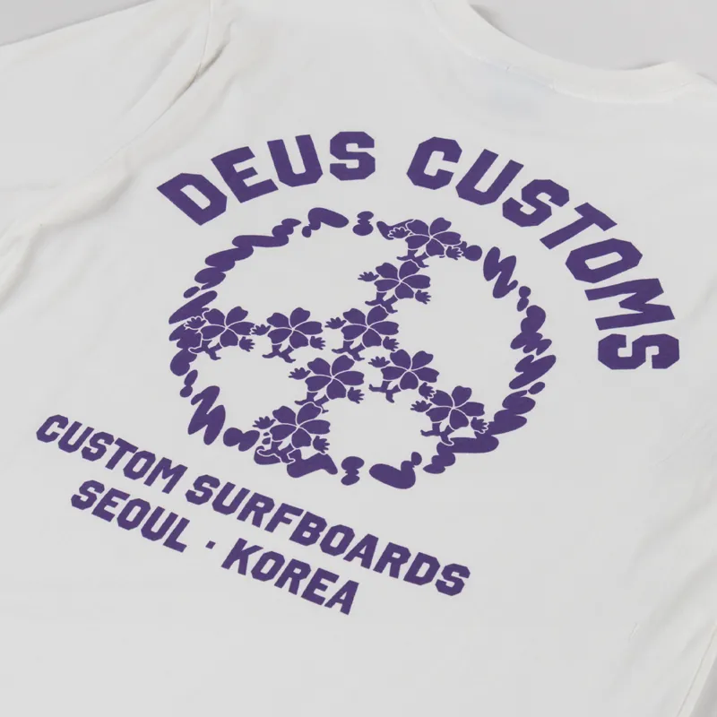 Deus Ex Machina Fancy Pansy T Shirt Vintage White-4