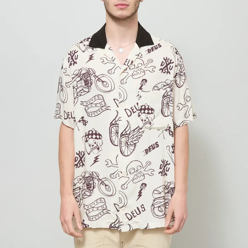 Deus Ex Machina Doodle Shirt Ivory